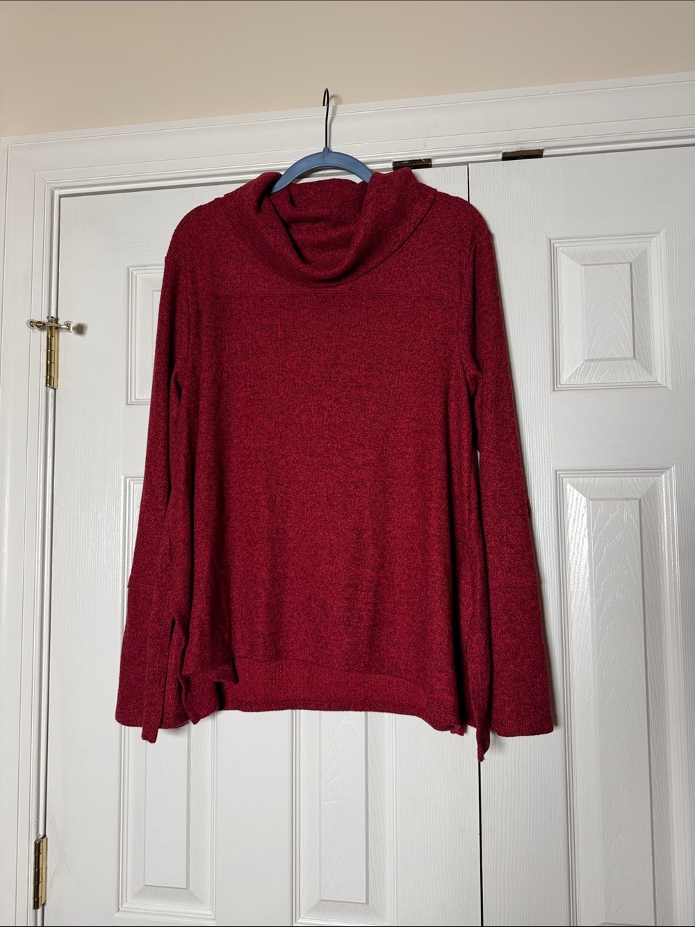Artesia Red Cowl Neck Knit Long Sleeve Sweater tunic - Size XL